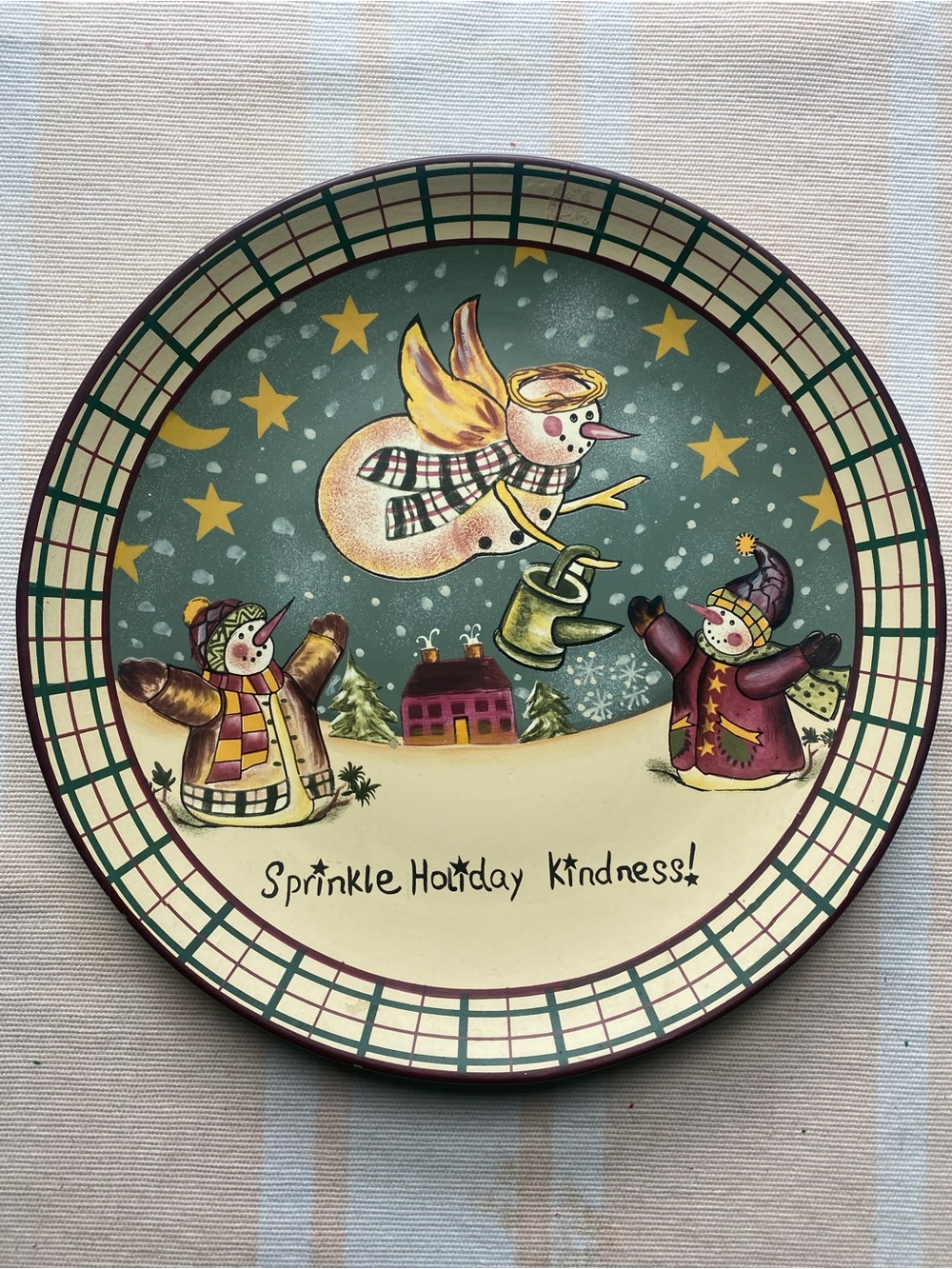 Large Snowman Decorative Plate